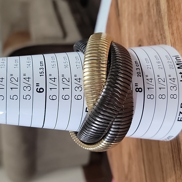 Cobra Tri Color Twisted Bangle Bracelet Gold & Bronze - Picture 5 of 8